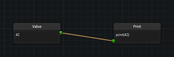 A graph with two connected nodes
